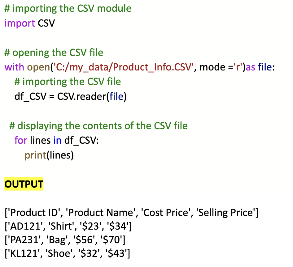 assignment csv python