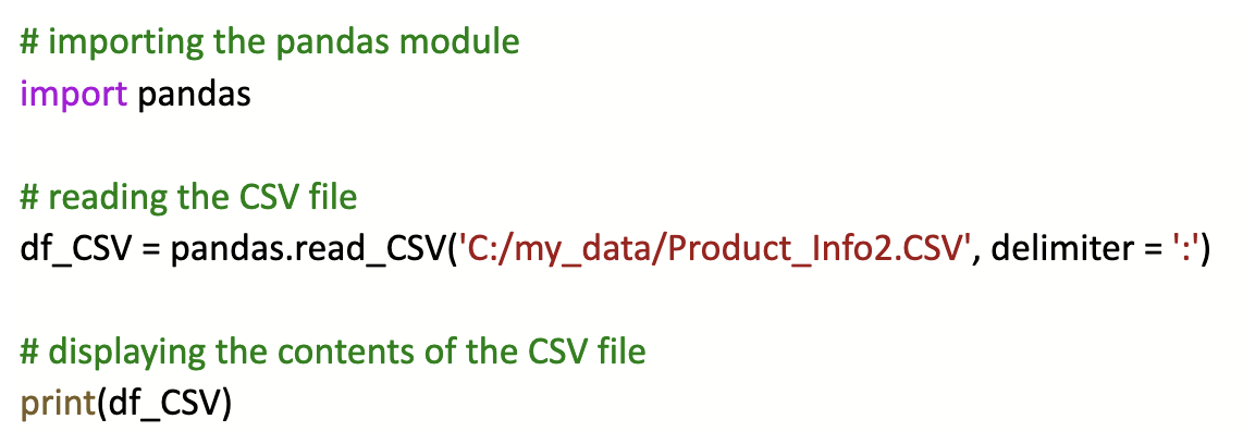 how to read csv file delimiter