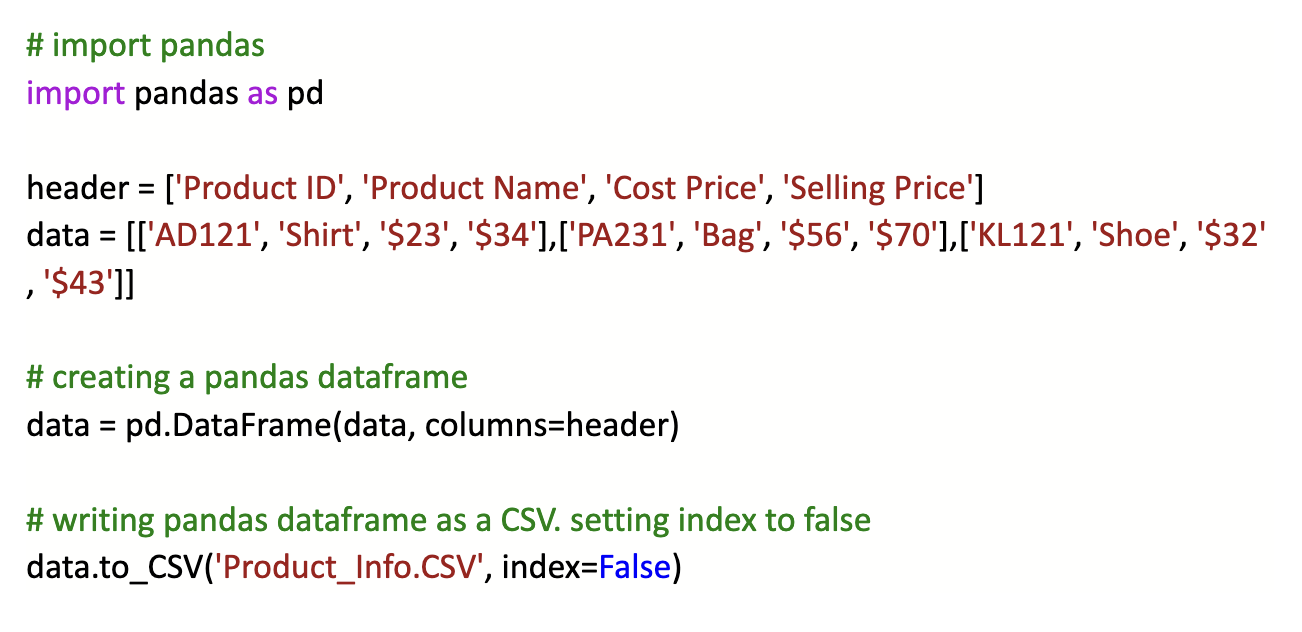 to_CSV() method